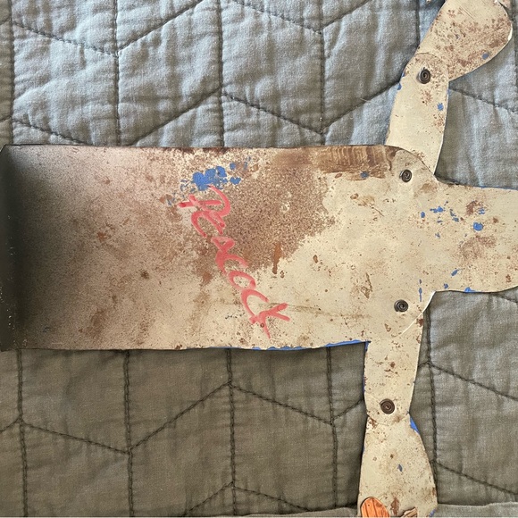 VINTAGE handmade Santa, St. Nick, Christmas decor 11" folk art, painted tin - Picture 6 of 10